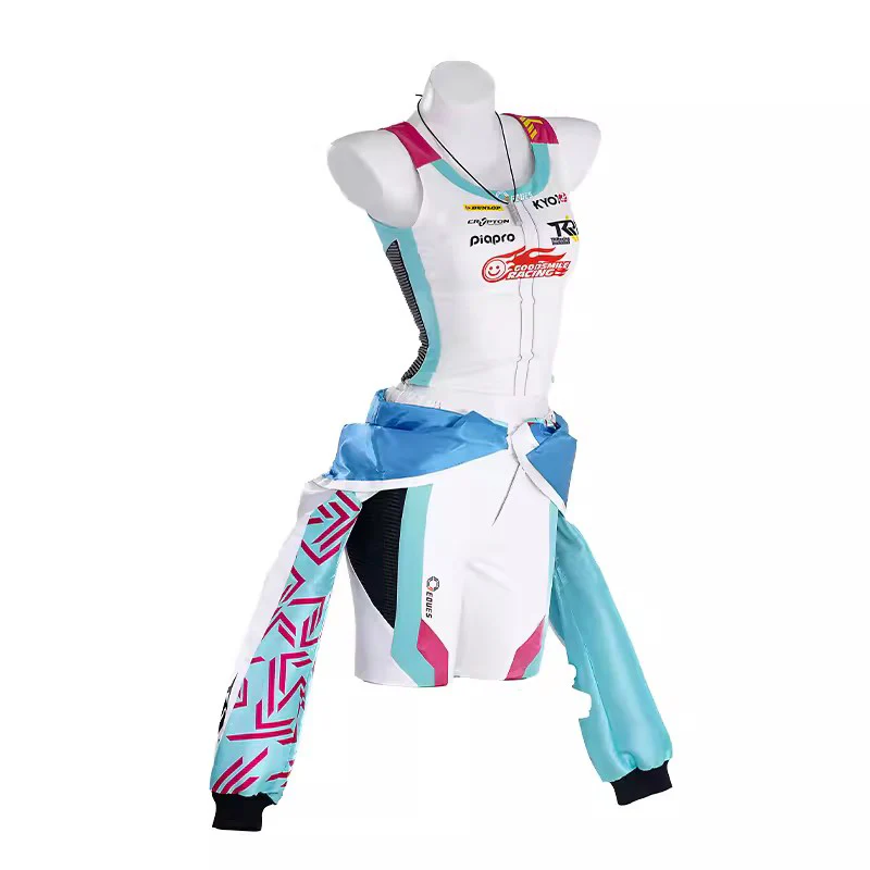 【In Stock】【Size XS-2XL】DokiDoki-R Racing Suits 2024 Cosplay Costume White Blue Female - Image 5