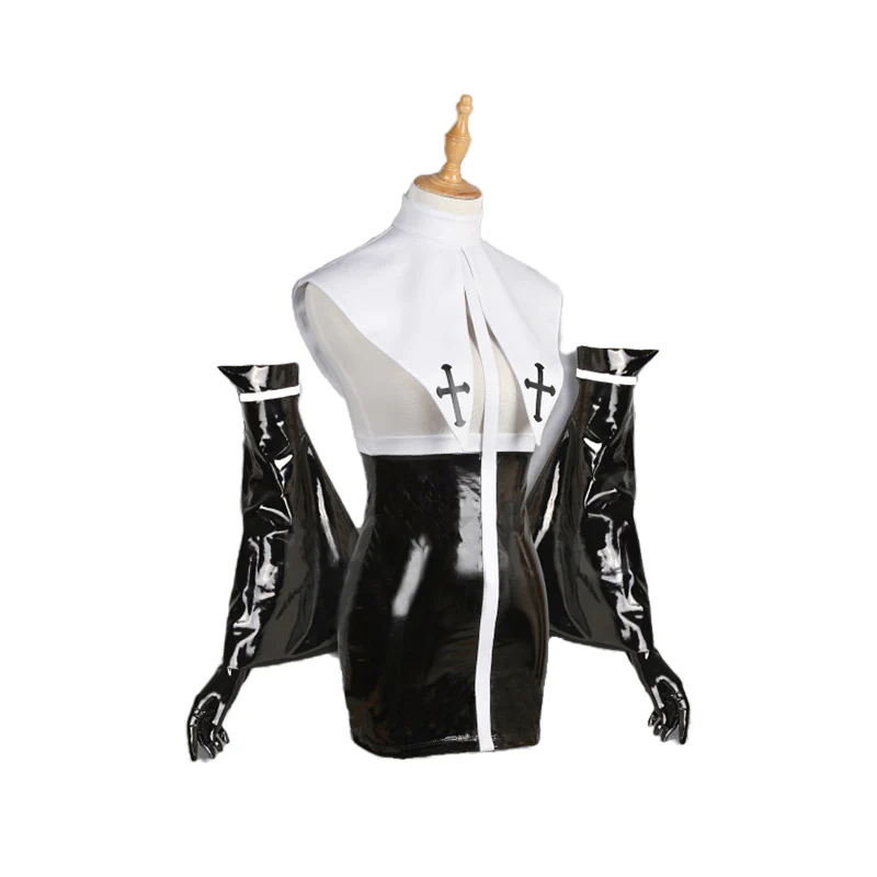 Dokidoki-R Saint Nun Leather Jacket Sexy Cosplay Costume  Sexy  Bodysuit Women Halloween - Image 5