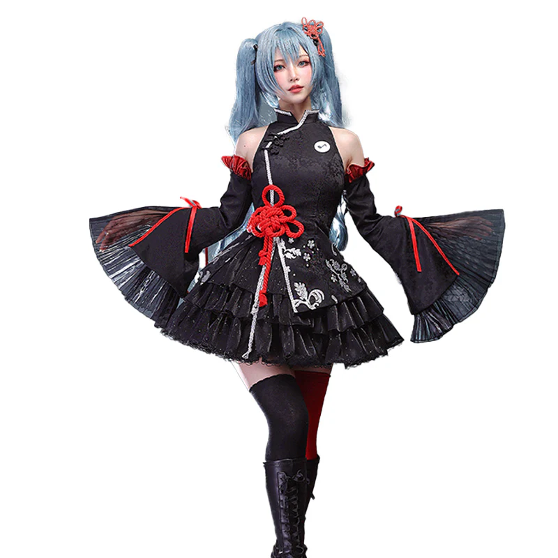 DokiDoki-R Cosplay Cosplay Chinese Costume Black Dress - Image 4