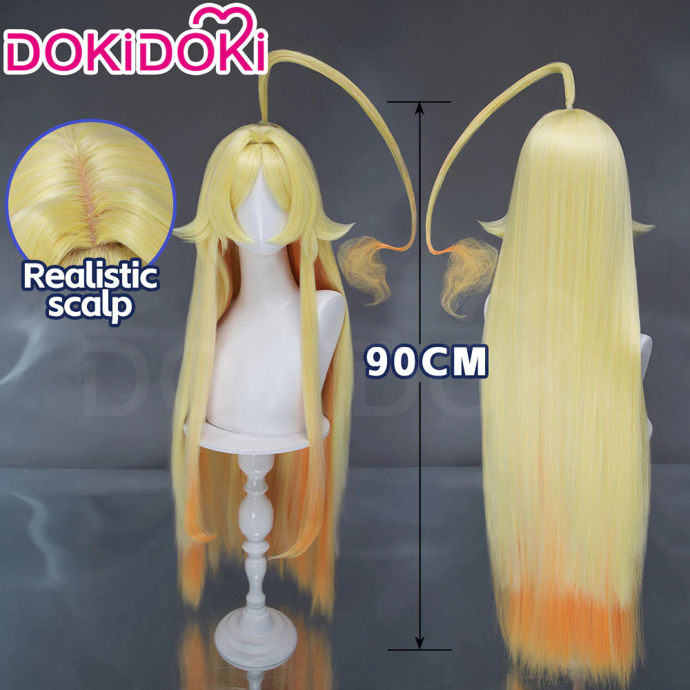 DokiDoki Sentenced to Be a Hero Cosplay Teoritta Wig Long Blonde Orange Gradient Hair