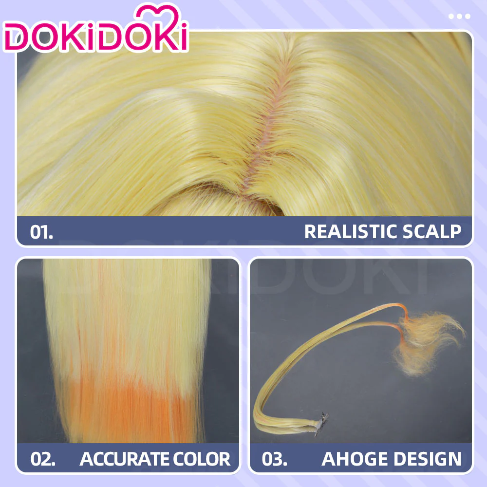 DokiDoki Sentenced to Be a Hero Cosplay Teoritta Wig Long Blonde Orange Gradient Hair - Image 4