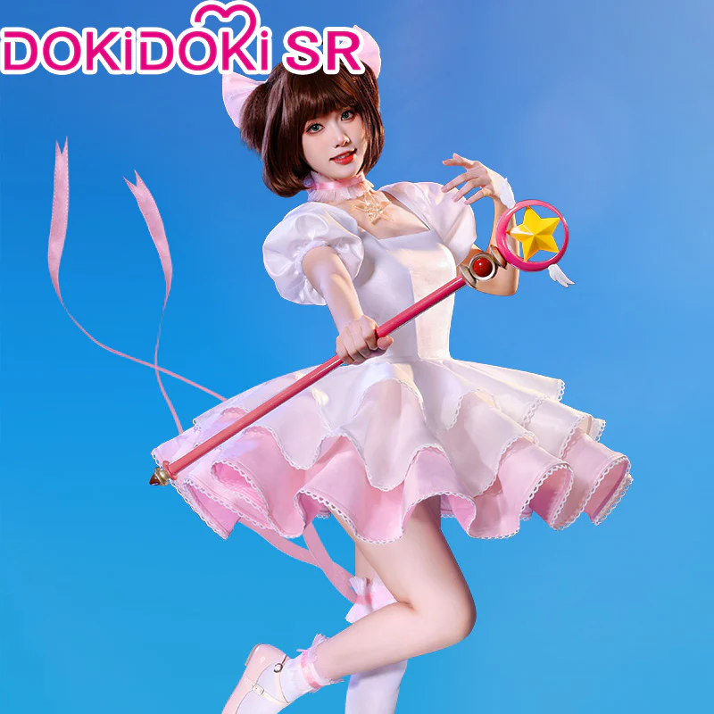 【Partially Ready For Ship】【Size XS-XL】【Last Batch】DokiDoki-SR Anime Card Captor Sakura Cosplay Kinomoto Sakura Costume / Shoes Women Pink White Cardcaptor Sakura