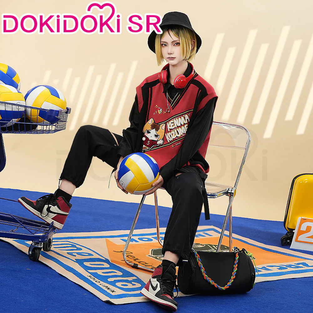 DokiDoki-SR Anime Cosaply High School Fake Two Layers Jacket Shirt Costume Green / Red - Image 5