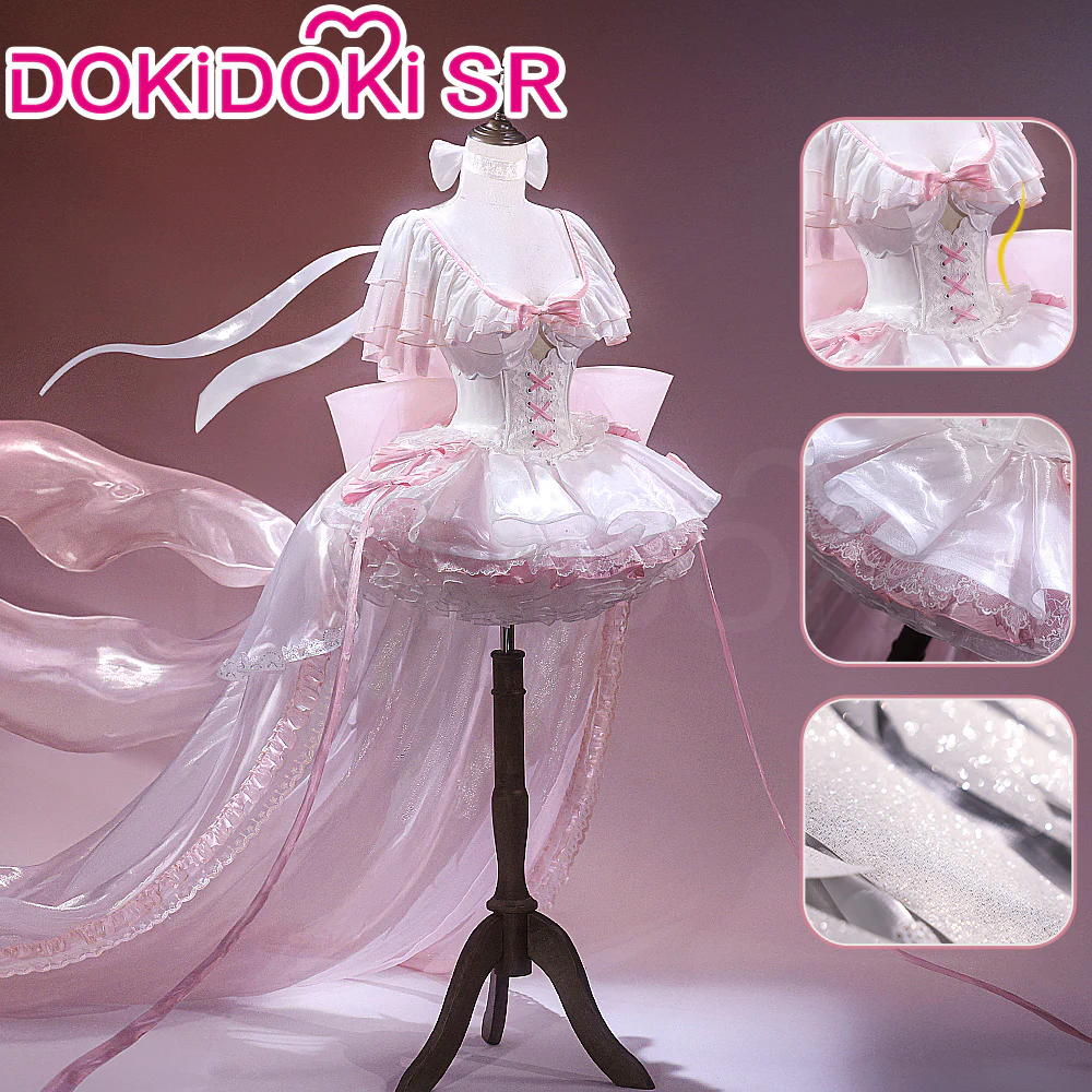 【Ready For Ship】DokiDoki-SR Anime Cosplay Costume Pink White Dress Fateful Symphony Doujin Gown