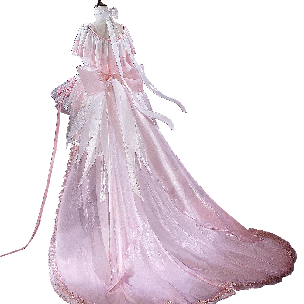 【Ready For Ship】DokiDoki-SR Anime Cosplay Costume Pink White Dress Fateful Symphony Doujin Gown - Image 5