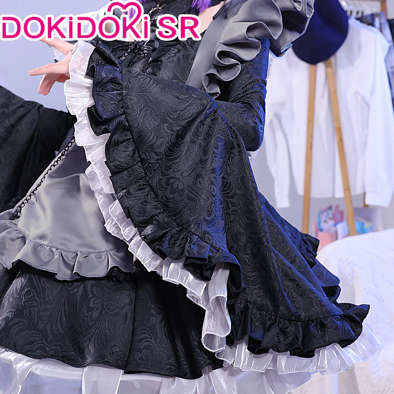 【Ready For Ship】DokiDoki-SR Anime Cosplay Costume Maid Black Dress - Image 3
