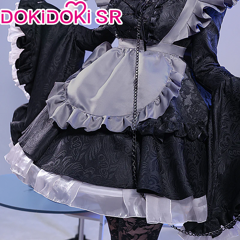 【Ready For Ship】DokiDoki-SR Anime Cosplay Costume Maid Black Dress - Image 4