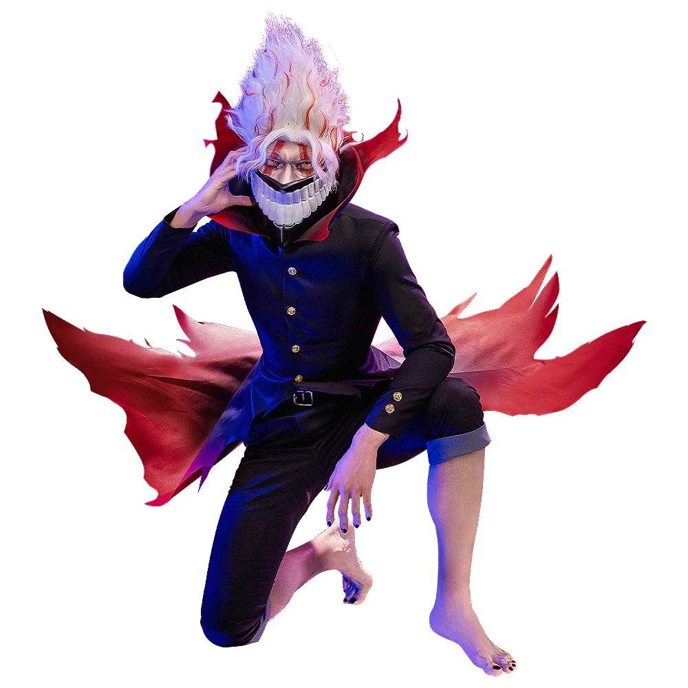 【Ready For Ship】【Size S-3XL】【Mask Included】Dokidoki-SR Anime DDD Cosplay Black Red Costume Male - Image 5