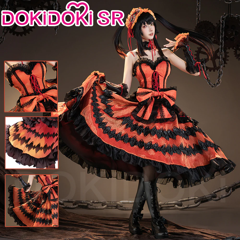 DokiDoki-SR Anime Date A Live Cosplay Kurumi Tokisaki Costume Nightmare
