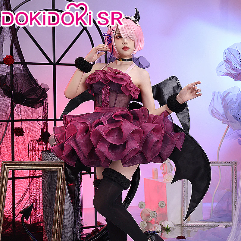 DokiDoki-SR Anime Game Re Zero Rem Cosplay Women Angel Costume Halloween - Image 3