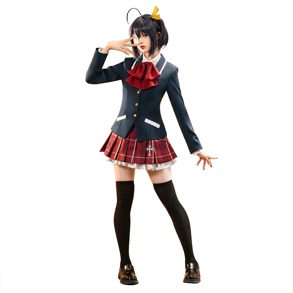 【Partially Ready For Ship】DokiDoki-SR Anime Love, Chunibyo & Other Delusions Cosplay Takanashi Rikka Costume Uniform - Image 6