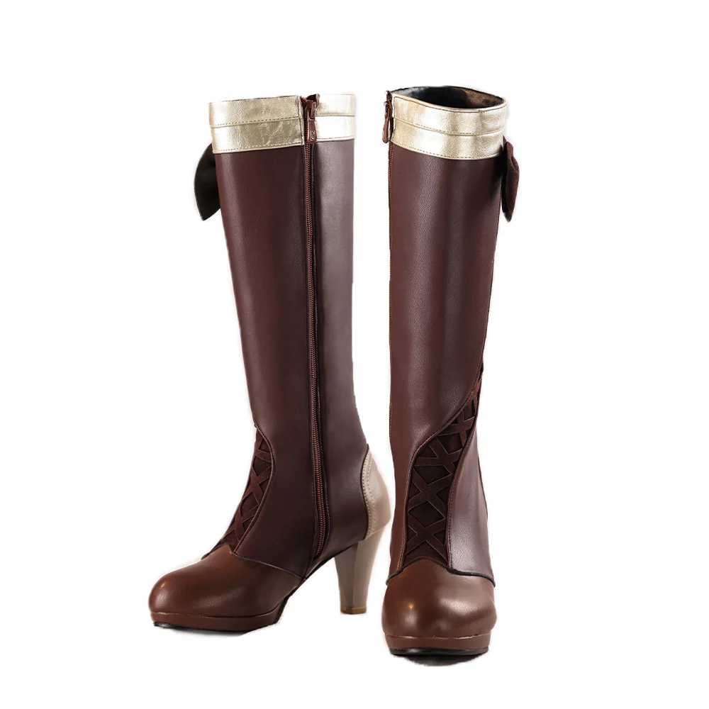 【 Ready For Ship】DokiDoki-SR Anime Violet Evergarden Cosplay Violet Shoes Brown Boots - Image 5