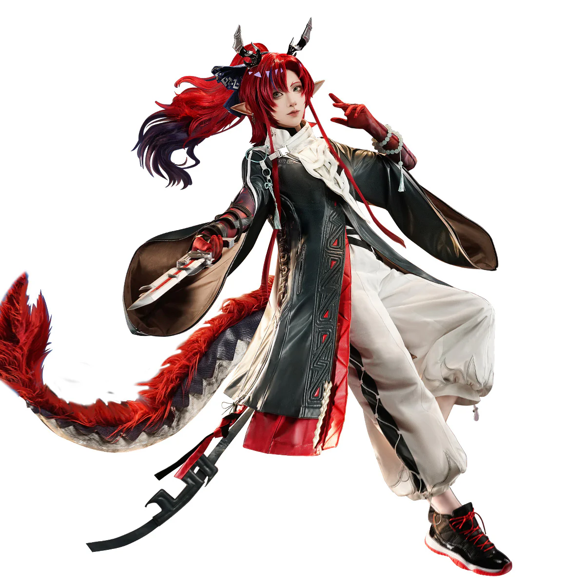 DokiDoki-SR Game Arknights Cosplay Yu Costume / Tail / Horns - Image 8
