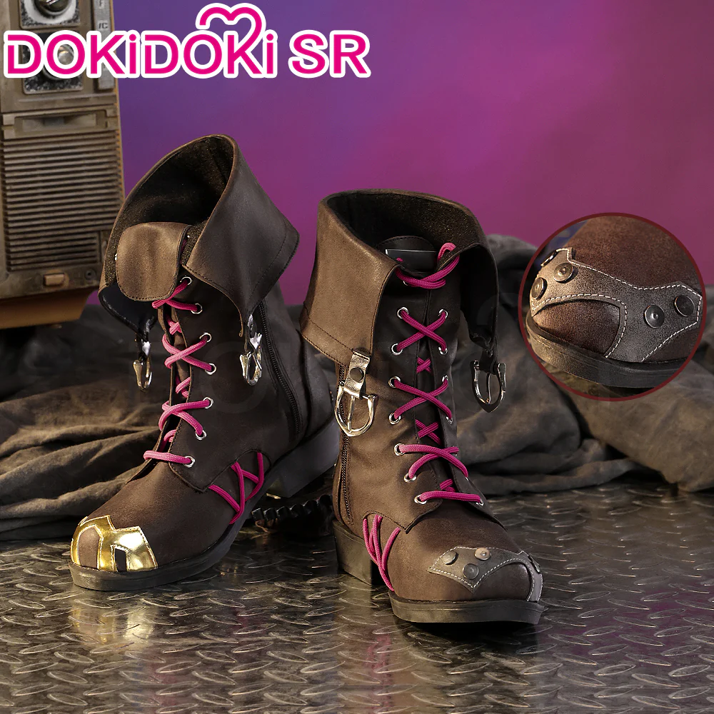 【Ready For Ship】DokiDoki-SR Game Cosplay Female Shoes Brown Boots