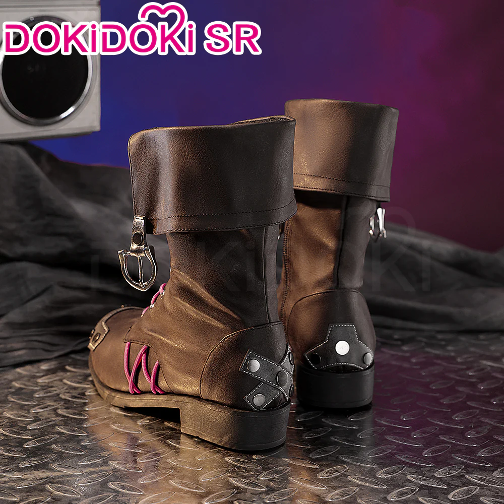 【Ready For Ship】DokiDoki-SR Game Cosplay Female Shoes Brown Boots - Image 4