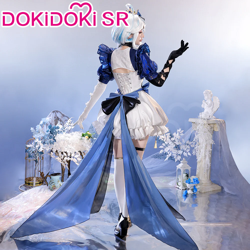 【Partially Ready For Ship】DokiDoki-SR Game Genshin Impact Cosplay Furina Costume Alice Blue Doujin Dress Fontaine Focalors - Image 5