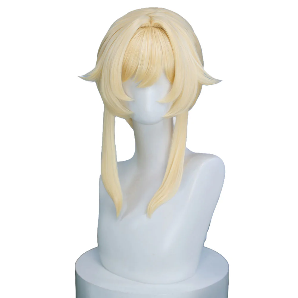 【Normal Ver Ready For Ship】DokiDoki Game Genshin Impact Cosplay Traveler Lumine Wig / Head Accessory Long Blonde Hair Ying As Heaven and Earth Are Made Anew - Image 11