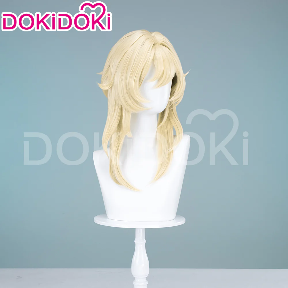 【Normal Ver Ready For Ship】DokiDoki Game Genshin Impact Cosplay Traveler Lumine Wig / Head Accessory Long Blonde Hair Ying As Heaven and Earth Are Made Anew - Image 5