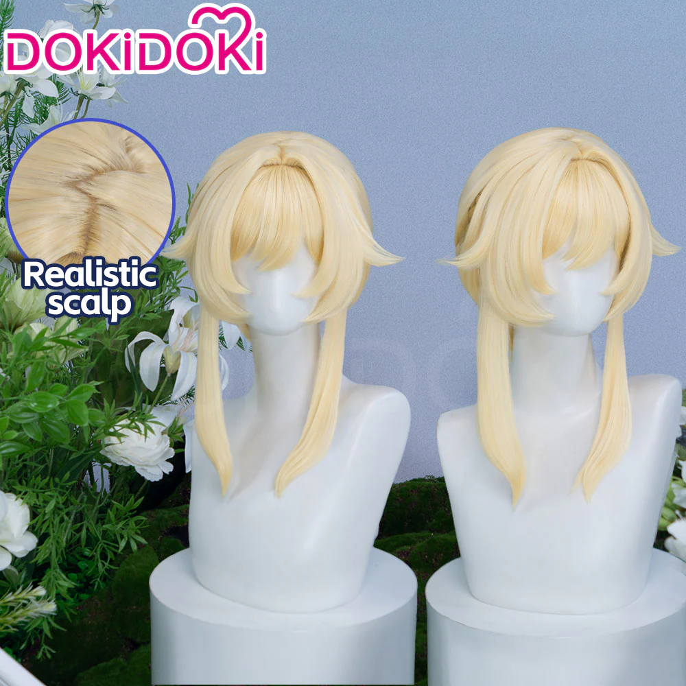 【Normal Ver Ready For Ship】DokiDoki Game Genshin Impact Cosplay Traveler Lumine Wig / Head Accessory Long Blonde Hair Ying As Heaven and Earth Are Made Anew - Image 7
