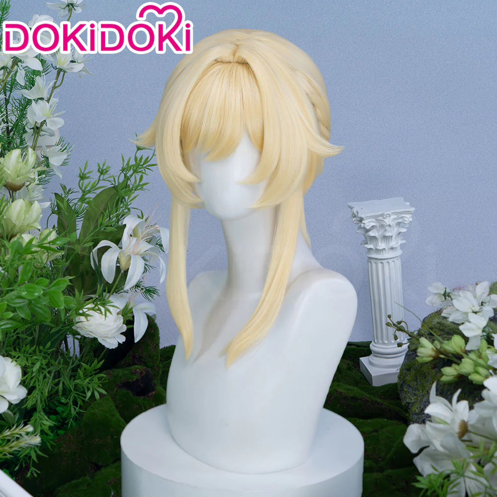 【Normal Ver Ready For Ship】DokiDoki Game Genshin Impact Cosplay Traveler Lumine Wig / Head Accessory Long Blonde Hair Ying As Heaven and Earth Are Made Anew - Image 8