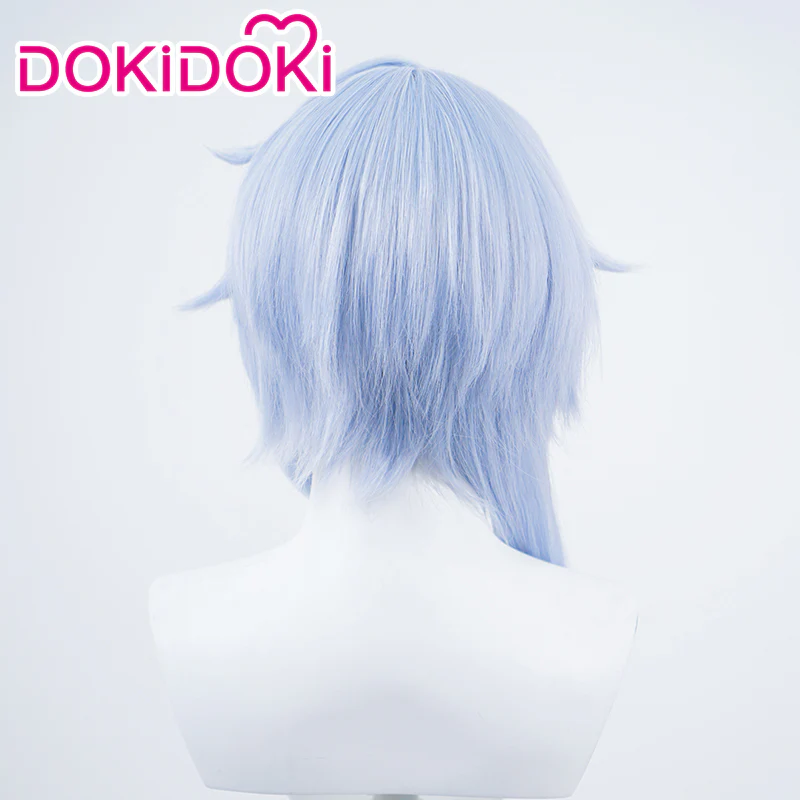 【Ready For Ship】DokiDoki Game Genshin Impact Cosplay Kamisato Ayato Wig Short Straight Blue Hair - Image 3