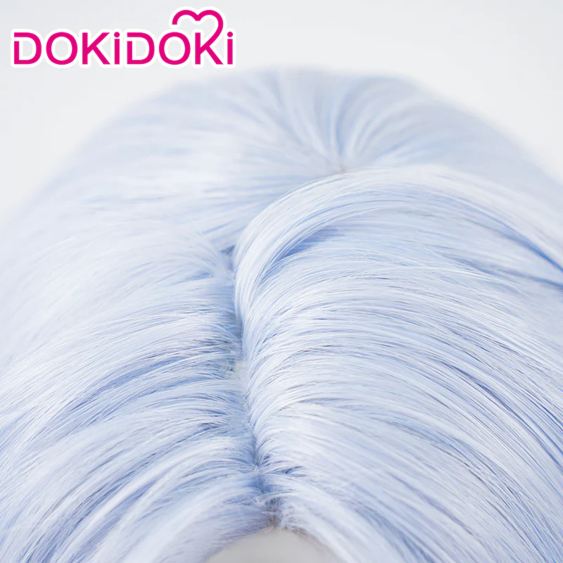 【Ready For Ship】DokiDoki Game Genshin Impact Cosplay Kamisato Ayato Wig Short Straight Blue Hair - Image 4