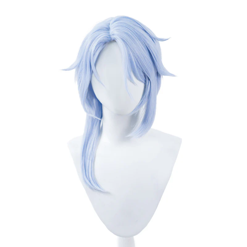 【Ready For Ship】DokiDoki Game Genshin Impact Cosplay Kamisato Ayato Wig Short Straight Blue Hair - Image 5