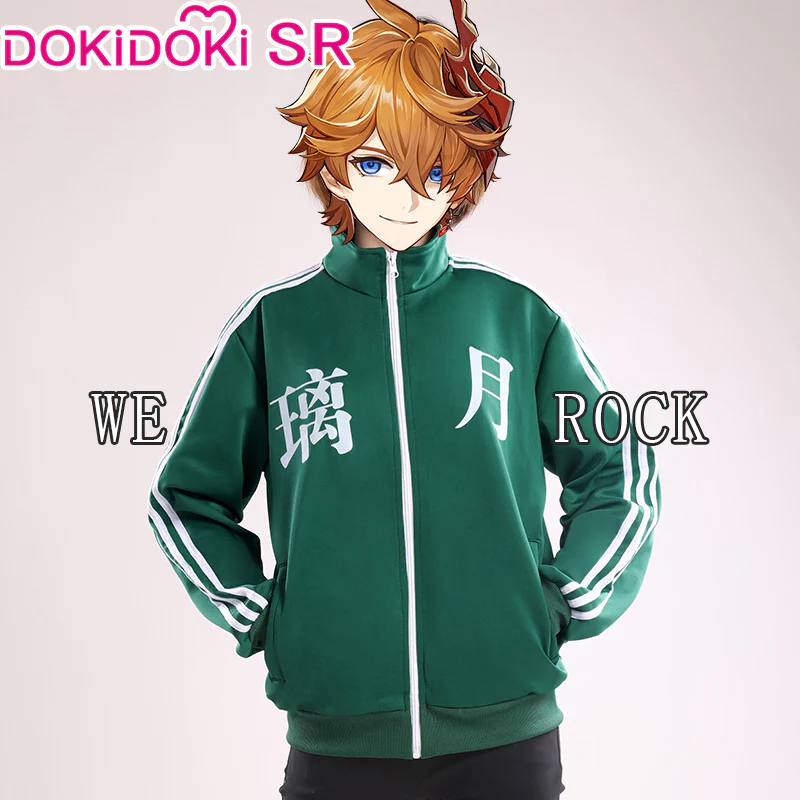【In Stock】【Last Batch】DokiDoki-SR Game Genshin Impact Cosplay 蒙德Mond/璃月Liyue Costume Green Sportswear Li yue Casual - Image 3