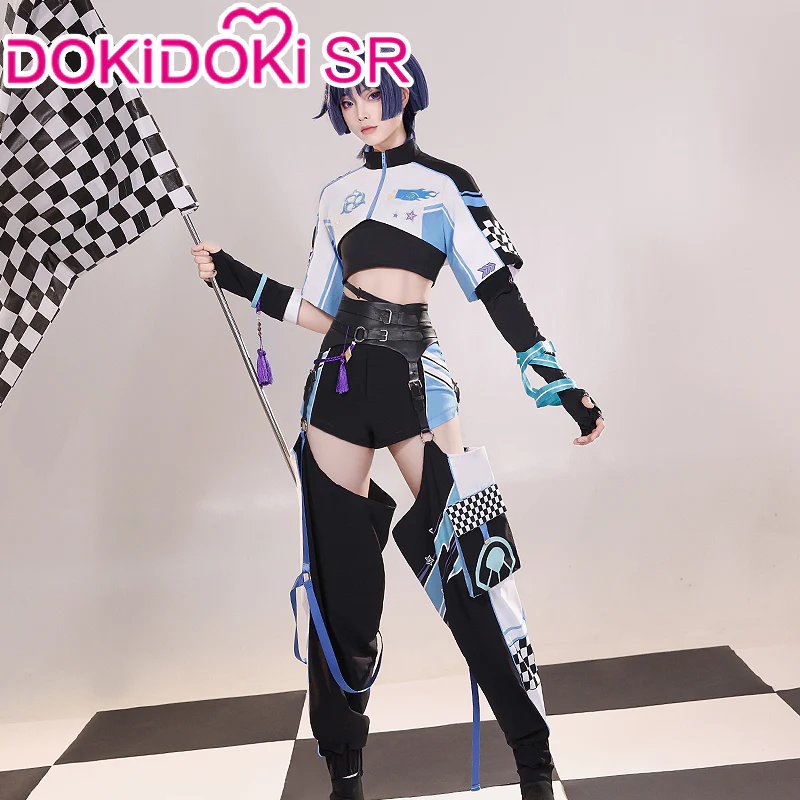 【Ready For Ship】DokiDoki-SR Game Genshin Impact Cosplay Wanderer Doujin Racer Costume Scaramouche Racing Outfit