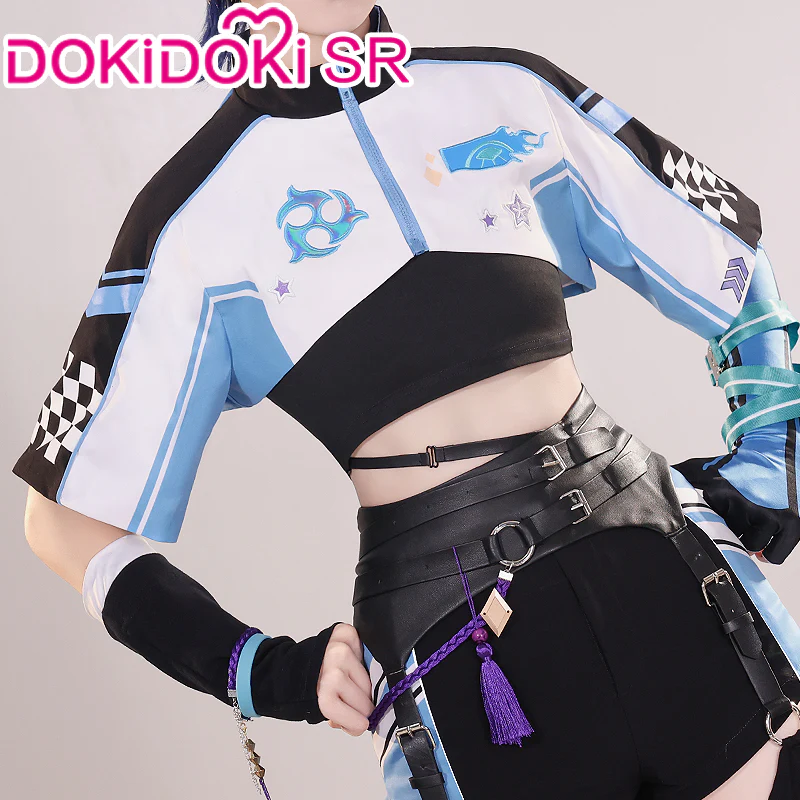 【Ready For Ship】DokiDoki-SR Game Genshin Impact Cosplay Wanderer Doujin Racer Costume Scaramouche Racing Outfit - Image 2