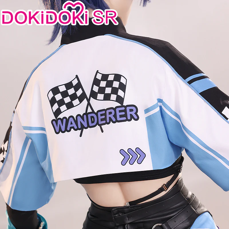 【Ready For Ship】DokiDoki-SR Game Genshin Impact Cosplay Wanderer Doujin Racer Costume Scaramouche Racing Outfit - Image 3