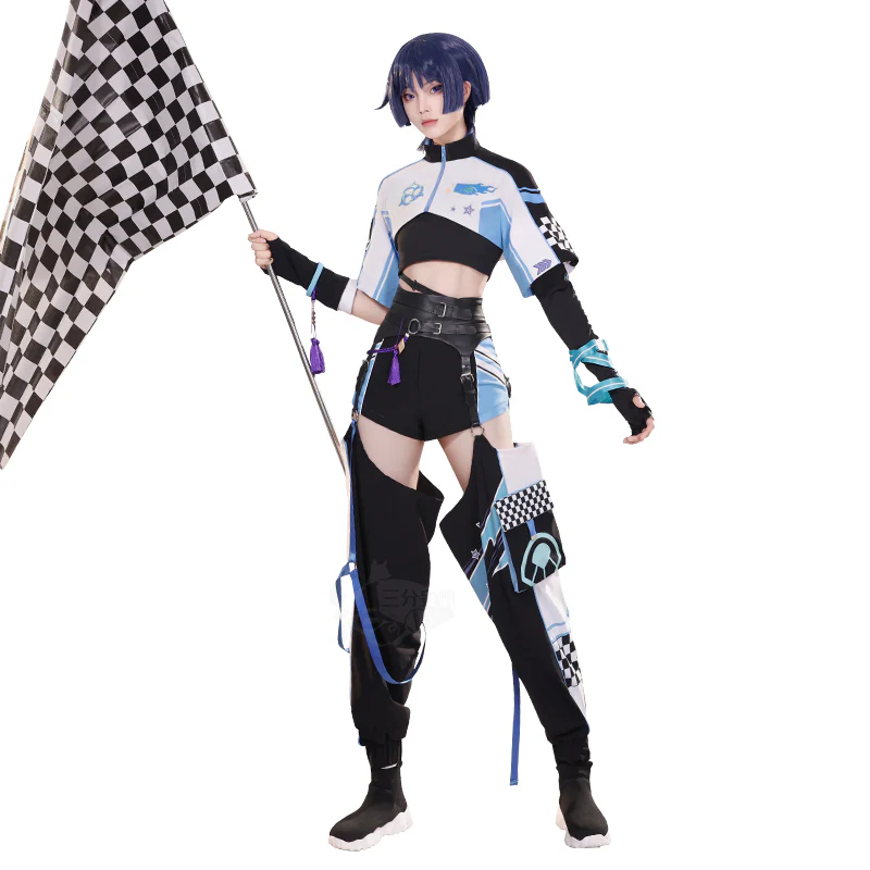 【Ready For Ship】DokiDoki-SR Game Genshin Impact Cosplay Wanderer Doujin Racer Costume Scaramouche Racing Outfit - Image 6