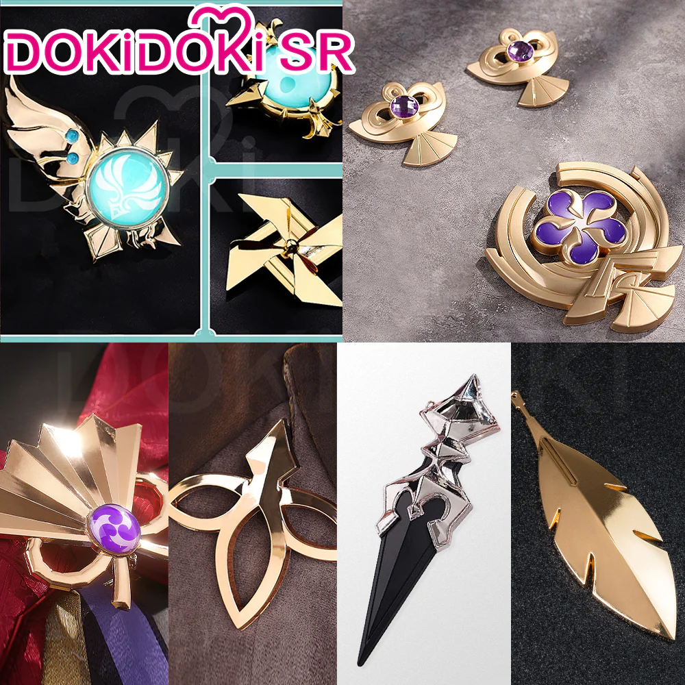 【Ready For Ship】DokiDoki-SR Game Genshin Impact Cosplay Upgraded Metal Props Venti / Hutao / Xiao / Wanderer Accessories