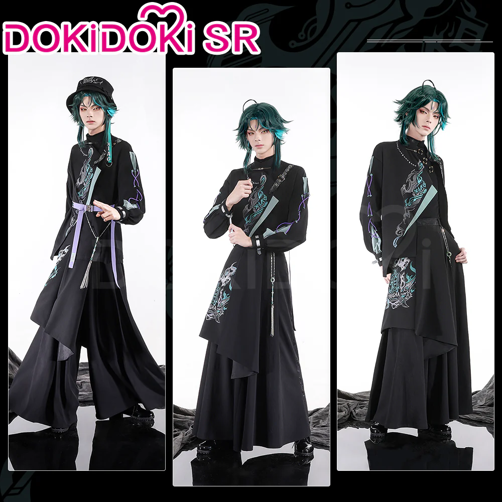 DokiDoki-SR Game Genshin Impact Cosplay Xiao Costume Neo Chinese Style Doujin Casual Wear - Image 2