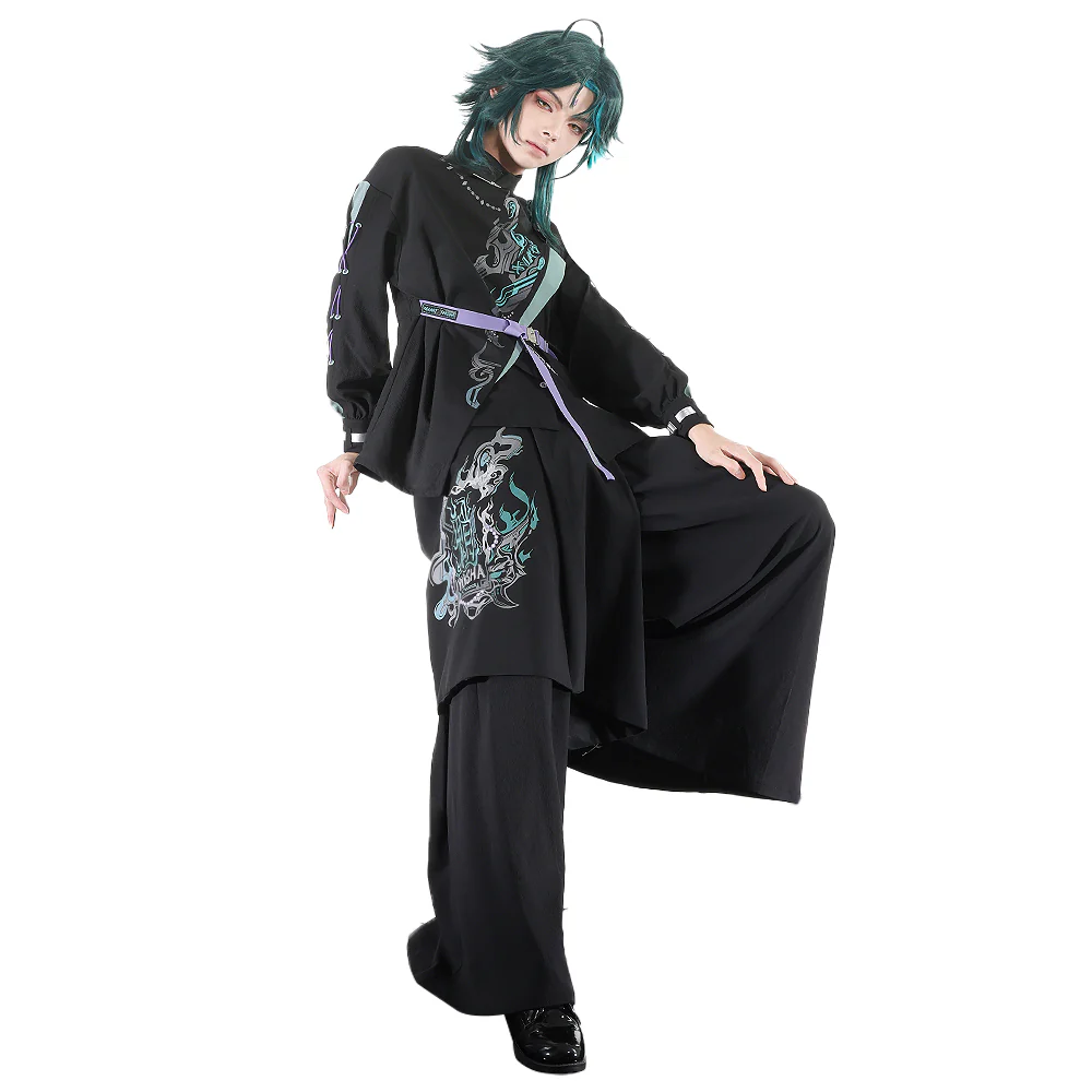 DokiDoki-SR Game Genshin Impact Cosplay Xiao Costume Neo Chinese Style Doujin Casual Wear - Image 6