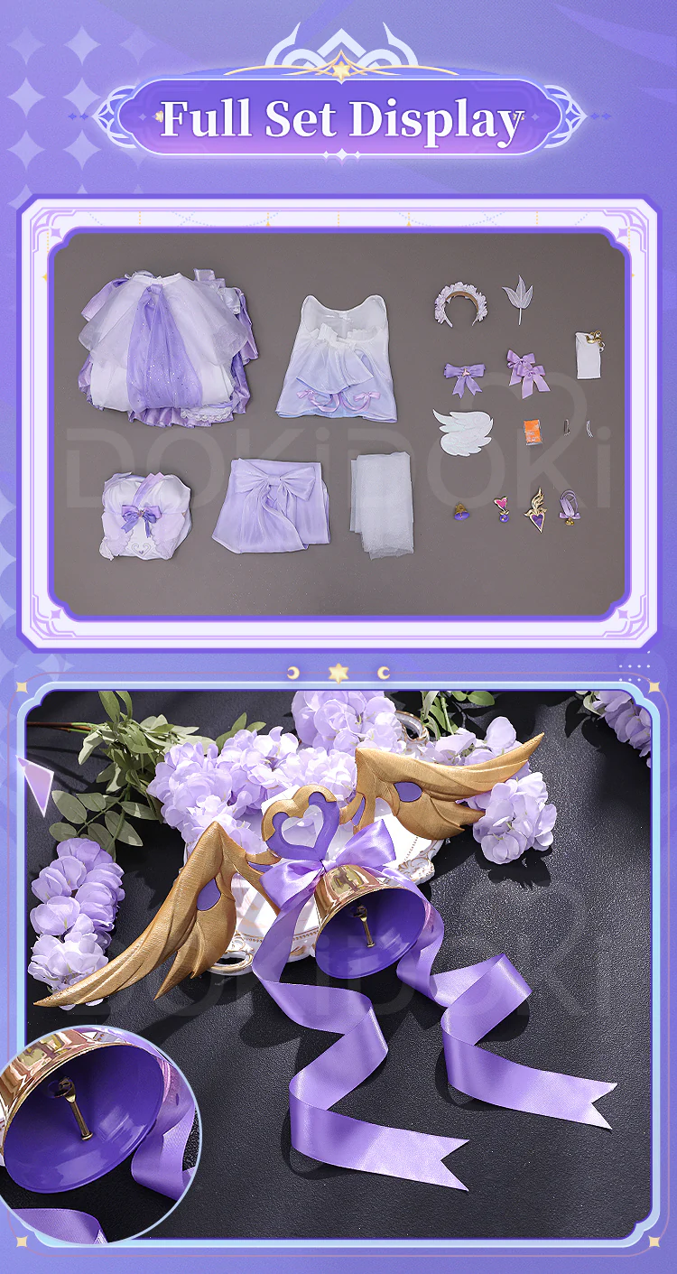DokiDoki-SR Game Honkai Impact 3rd  Cosplay Elysia Costume Purple Dress Elegy of the Flower Doujin - Image 6