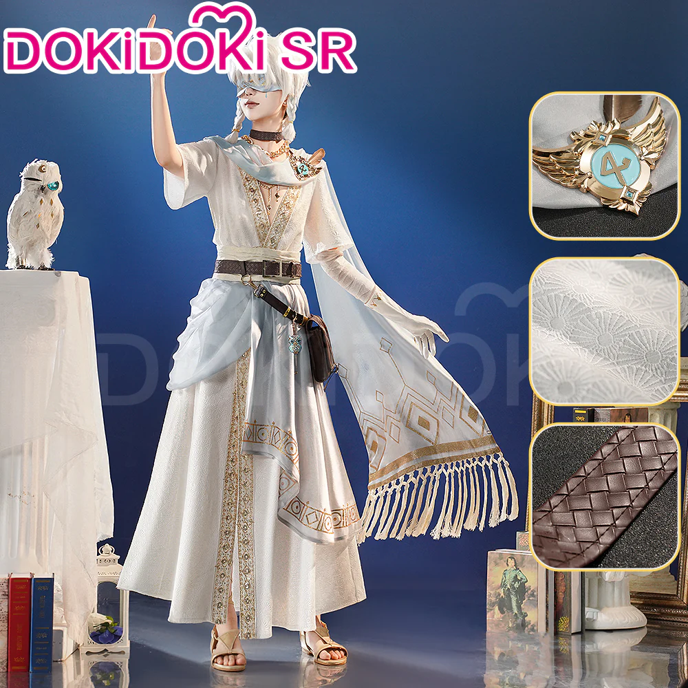 【Partially Ready For Ship】DokiDoki-SR Game Identity V Copslay Seer Eli Clark Costume Hidden Truth - Pure White Prophet idv