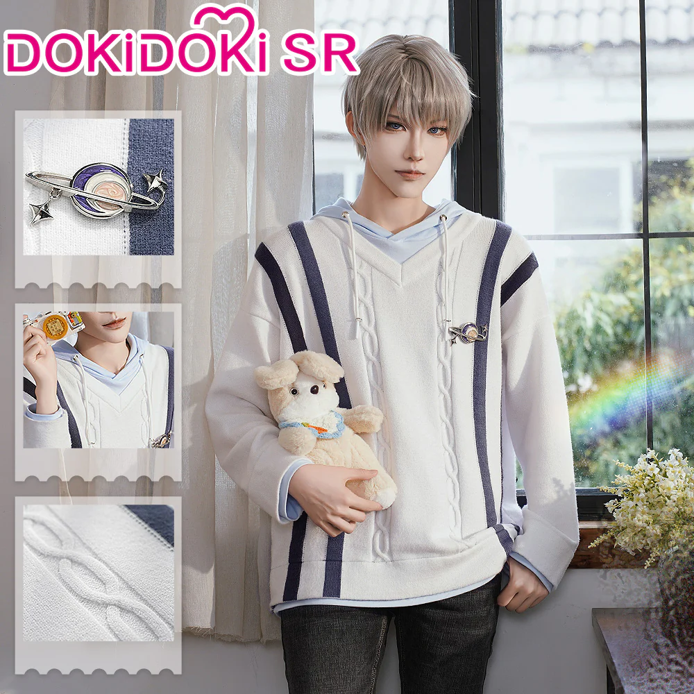 【Partially Ready For Ship】DokiDoki-SR Game Love and Deepspace Cosplay Xavier White Sweater Casual Wear