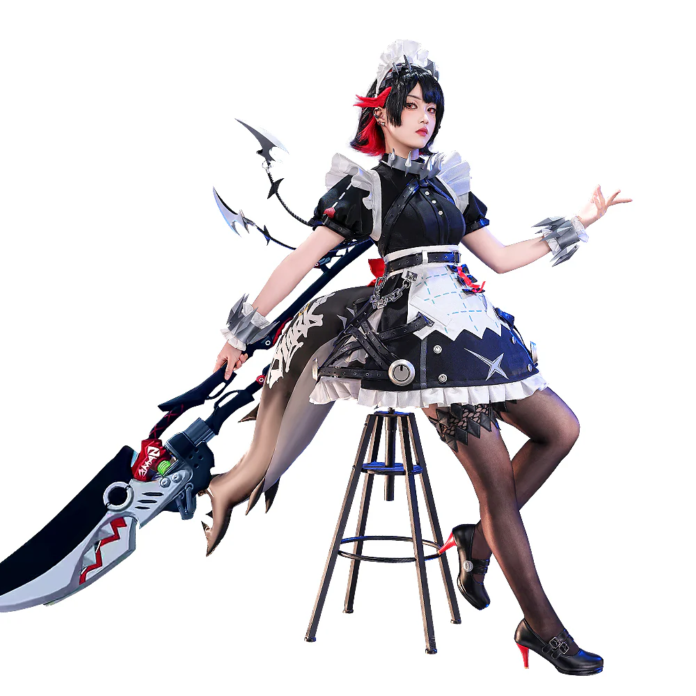 【Costume Ready For Ship】DokiDoki-SR Game Zenless Zone Zero Cosplay Ellen Joe Costume / Shoes Victoria Housekeeping Co. Shark Girl Maid - Image 6