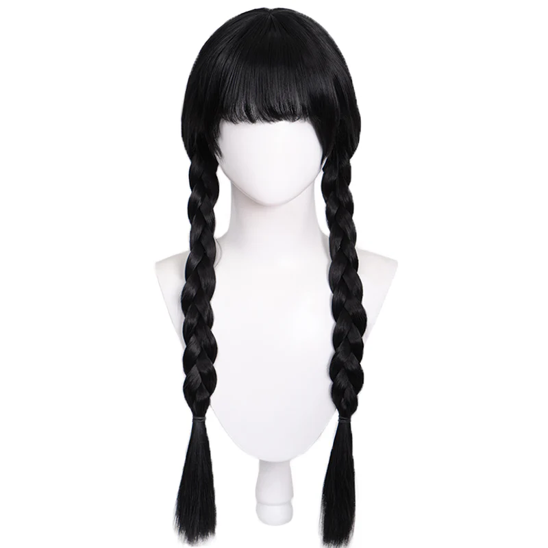 【Ready For Ship】DokiDoki TV Cosplay Wig Long Black Hair / Necklace Female Braided Pigtail - Image 4