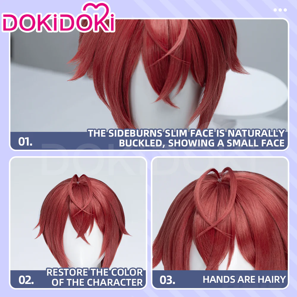 【Ready For Ship】DokiDoki Cosplay Men Wig Short Red Hair High Temperature Fiber / Crown - Image 4
