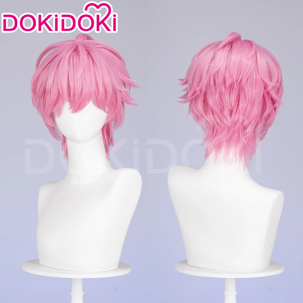 【Ready For Ship】DokiDoki Virtual Idol PLAVE Cosplay Bamby Wig Short Straight Pink Hair Chae Bong Gu Chae Bonggu