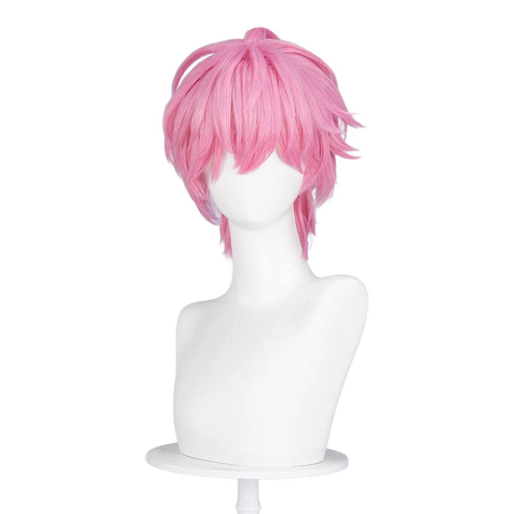 【Ready For Ship】DokiDoki Virtual Idol PLAVE Cosplay Bamby Wig Short Straight Pink Hair Chae Bong Gu Chae Bonggu - Image 5