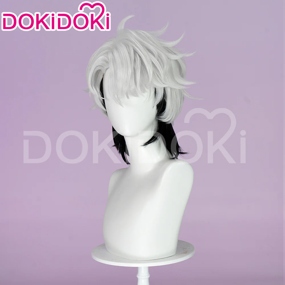【Ready For Ship】DokiDoki Virtual Idol PLAVE Cosplay Eunho Wig Short Straight Silver Black Hair Do Eunho - Image 3
