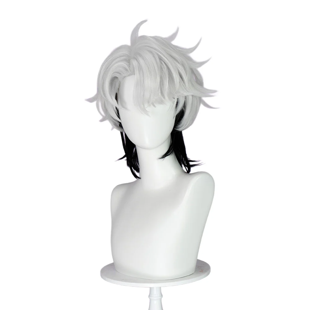 【Ready For Ship】DokiDoki Virtual Idol PLAVE Cosplay Eunho Wig Short Straight Silver Black Hair Do Eunho - Image 5