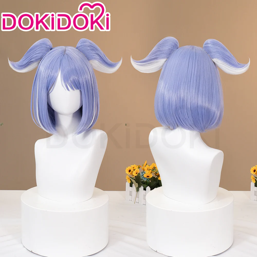 DokiDoki Vtuber NIJISANJI Cosplay Elira Pendora Wig Short Straight Purple / Long Curly Blue Hair YouTuber - Image 2