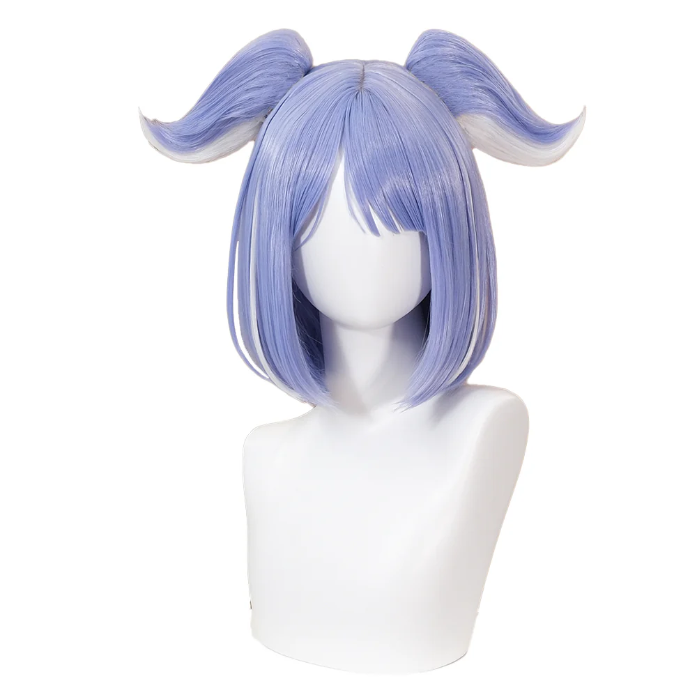 DokiDoki Vtuber NIJISANJI Cosplay Elira Pendora Wig Short Straight Purple / Long Curly Blue Hair YouTuber - Image 3