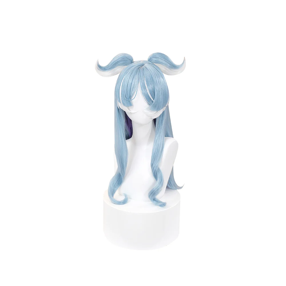 DokiDoki Vtuber NIJISANJI Cosplay Elira Pendora Wig Short Straight Purple / Long Curly Blue Hair YouTuber - Image 5