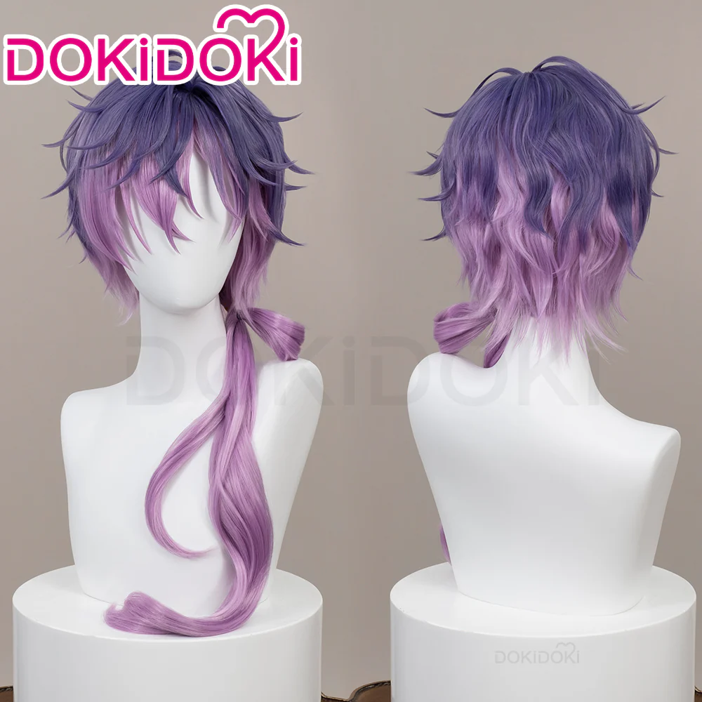 【Ready For Ship】Dokidoki Vtuber NIJISANJI EN Cosplay Uki Violeta Wig Men Youtuber Short Ver. Long Ver. Dark Purple / Light Purple Gradient Hair