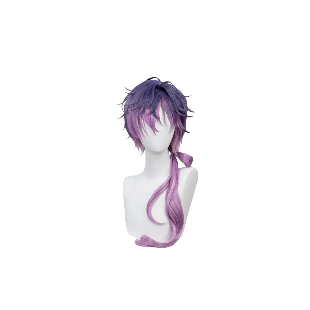 【Ready For Ship】Dokidoki Vtuber NIJISANJI EN Cosplay Uki Violeta Wig Men Youtuber Short Ver. Long Ver. Dark Purple / Light Purple Gradient Hair - Image 2